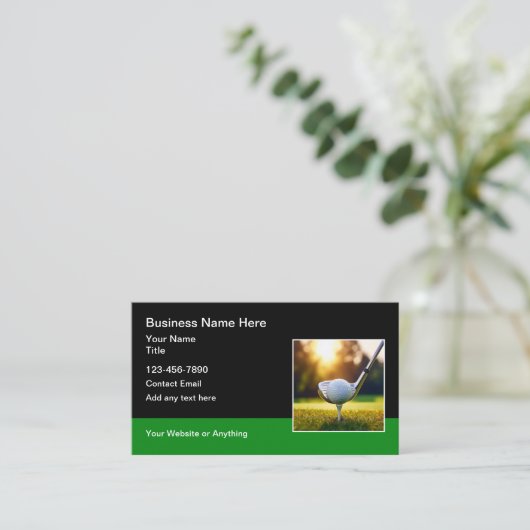 Golf Theme Modern Visitekaartjes (Staand voorkant)