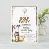 Golf theme party Invitation Kaart (Staand voorkant)