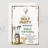 Golf theme party Invitation Kaart (Voorkant / Achterkant)