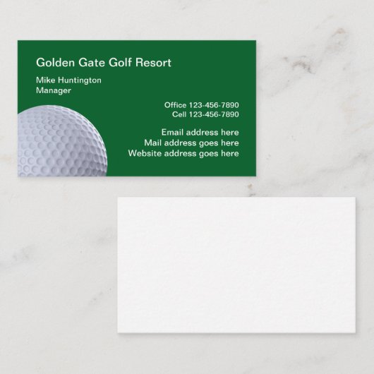 Golf Theme Professioneel Ontworpen  Visitekaartje (Voorkant / Achterkant)