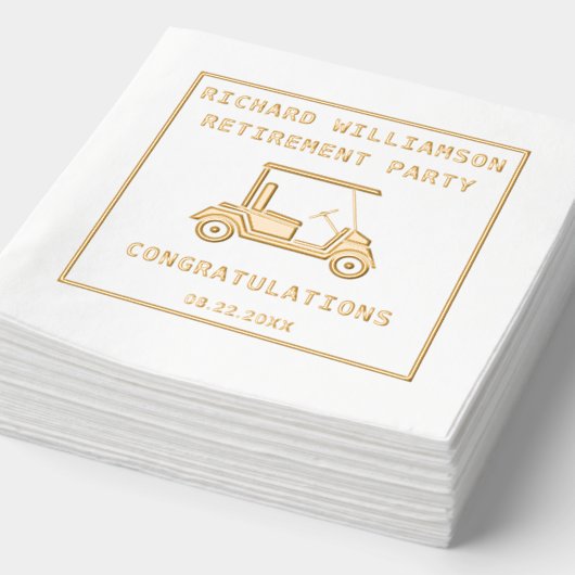 Golf Theme Retirement Party Folie Gestempeld serve Folie Servetten (Detail)