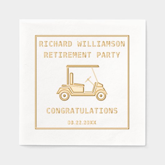 Golf Theme Retirement Party Folie Gestempeld serve Folie Servetten (Voorkant)