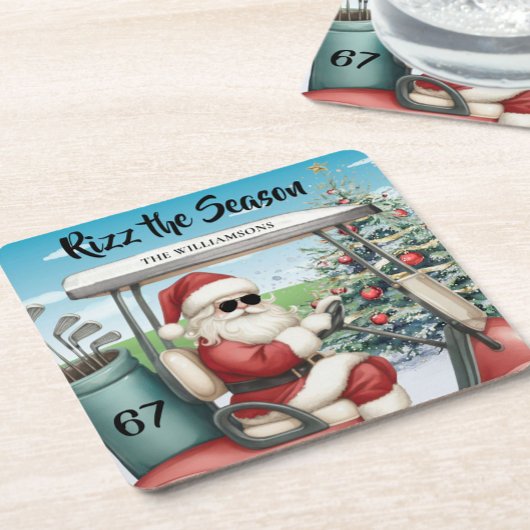 Golf Theme Rizz the Season 67 Name Kartonnen Onderzetters