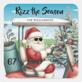 Golf Theme Rizz the Season 67 Name Vierkante Sticker (Voorkant)