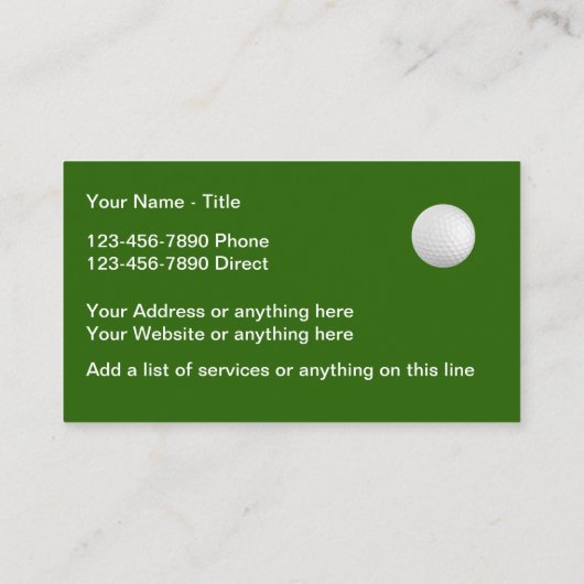 Golf Theme Trainer Instructor Visitekaartje (Achterkant)