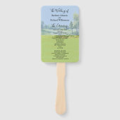 Golf Theme Wedding Ceremony Order of Service  Handwaaier (Voorkant)