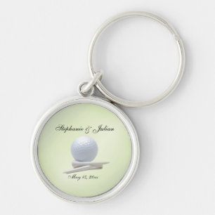 Golf Theme Wedding Green Names and Date Sleutelhanger