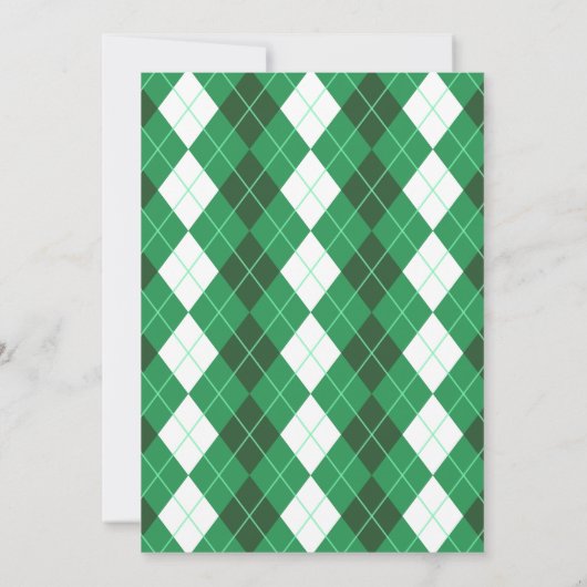 Golf Themed Birthday Party Modern Preppy Green Kaart (Achterkant)