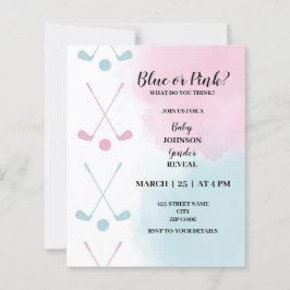 Golf themed gender onthult uitnodiging