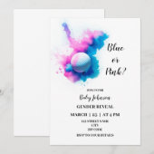 Golf themed gender onthult uitnodiging (Voorkant / Achterkant)