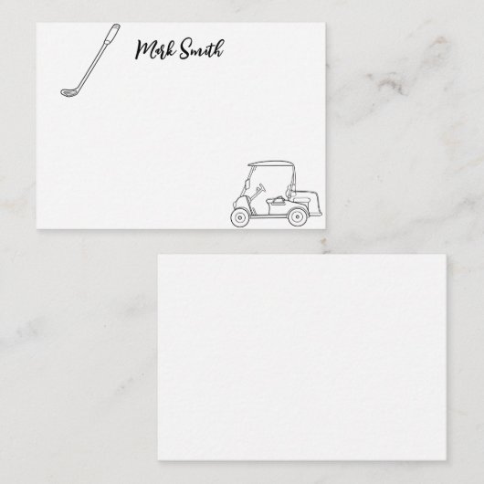 Golf themed with Name for golfer  Note Card Notitiekaartje (Voorkant / Achterkant)