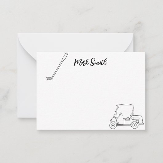 Golf themed with Name for golfer  Note Card Notitiekaartje (Voorkant)