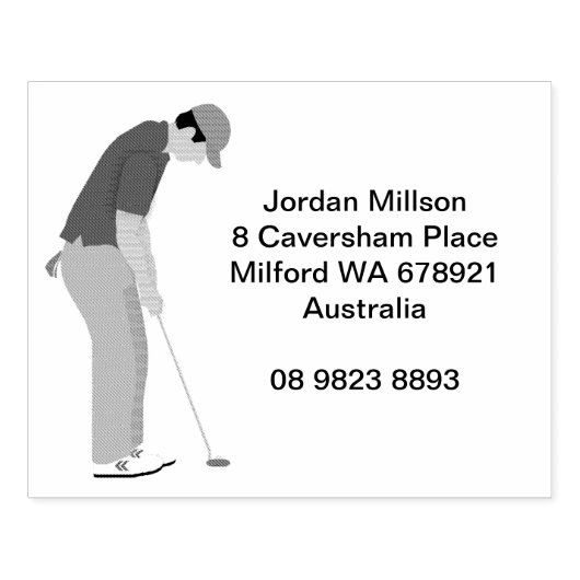 Golf Thgerespecteerd Rubberstempel (Afrduk)