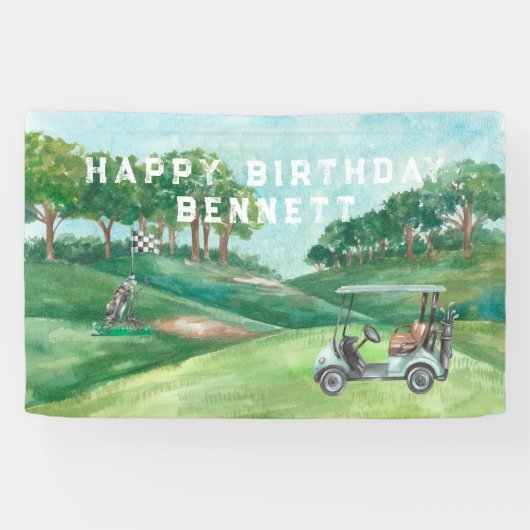 Golf Thgerespecteerd | Welkomstbanner van Birthday Spandoek (Horizontaal)