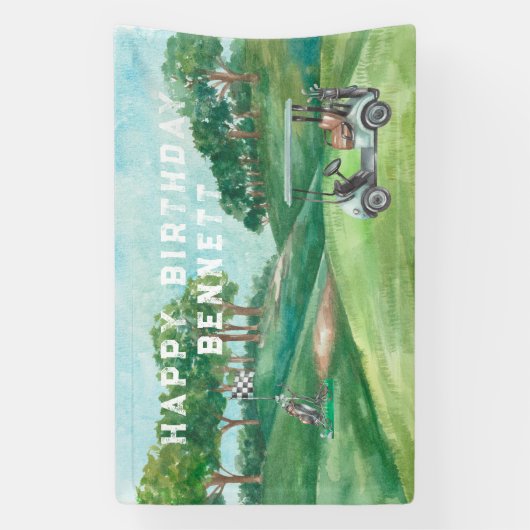 Golf Thgerespecteerd | Welkomstbanner van Birthday Spandoek (Verticaal)