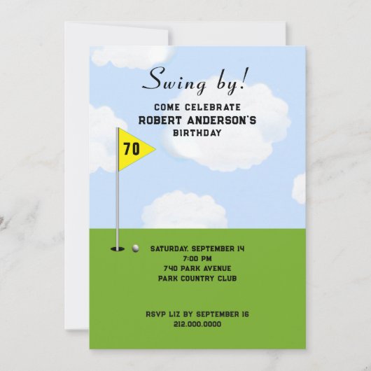 Golf Thgerespecteerde Birthday Party Kaart (Voorkant)