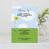 Golf Thgerespecteerde Birthday Party Kaart (Staand voorkant)