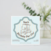 Golf Thgerespecteerde Birthday Party Kaart (Staand voorkant)