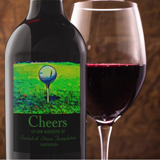 Golf Thgerespecteerde Wedding Wine Labels Wijn Etiket