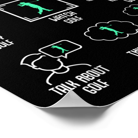 Golf Things I Do In My Spare Time Golfer Kids Boys Poster (Hoek)