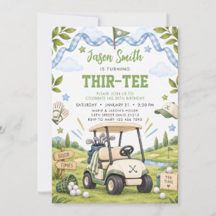 Golf Thir-Tee Volwassene Verjaardagsuitnodiging Kaart