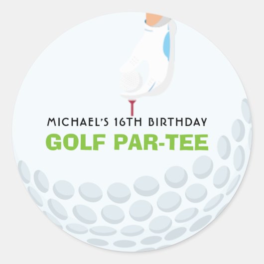 Golf ThMED Birthday Classic Round Sticker (Voorkant)