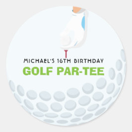 Golf ThMED Birthday Classic Round Sticker