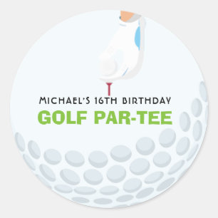 Golf ThMED Birthday Classic Round Sticker