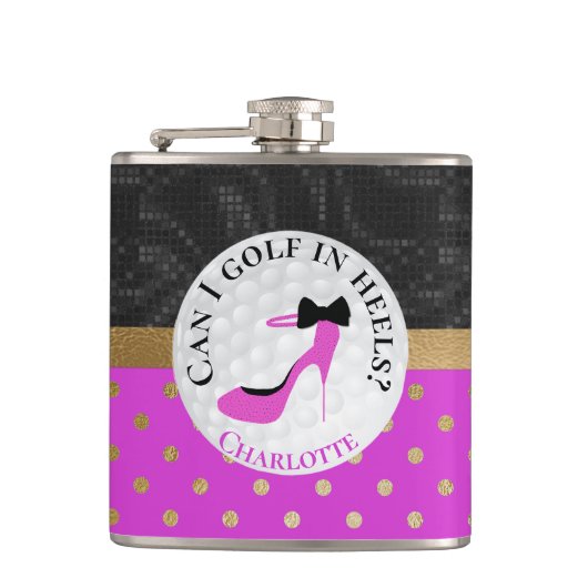 Golf ThMED Girly Pink en Black Heupfles (Voorkant)