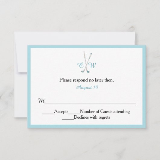 Golf ThMED Monogrammed Wedding RSVP (Voorkant)