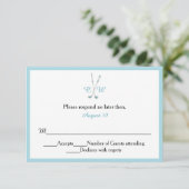 Golf ThMED Monogrammed Wedding RSVP Kaartje (Staand voorkant)