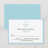 Golf ThMED Monogrammed Wedding RSVP Kaartje (Voorkant / Achterkant)