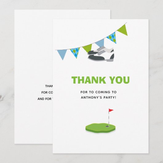 Golf Threspect Birthday Bedankkaart (Voorkant / Achterkant)