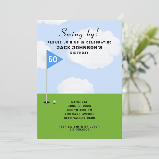 Golf Threspect Birthday Kaart (Staand voorkant)