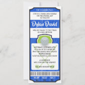 GOLF TICKET Bar Mitswa uitnodiging (Voorkant)