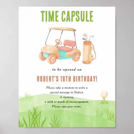 Golf Time Capsule 1st birthday Poster (Voorkant)