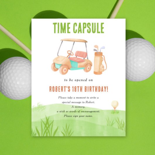 Golf Time Capsule 1st birthday  Poster
