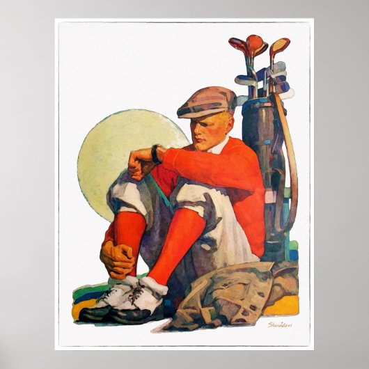 Golf Time Waterverf -  Golf Print 1931 (Voorkant)