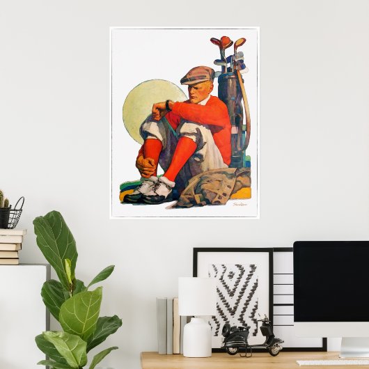 Golf Time Waterverf -  Golf Print 1931 (Thuiskantoor)