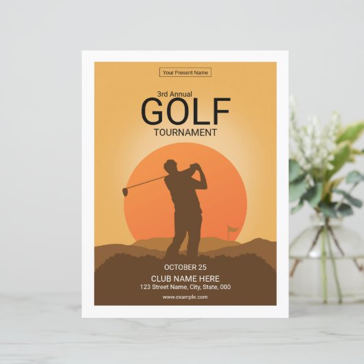 Golf Toernooi Flyer Sjabloon (Staand voorkant)