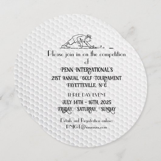 Golf Toernooi Golf Ball uitnodiging (Voorkant / Achterkant)