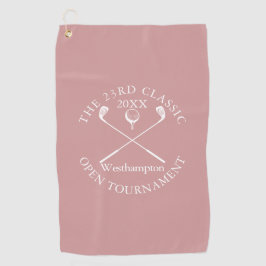 Golf Toernooi Klassiek Evenement Stof Roze Roze Golfhanddoek