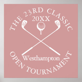 Golf Toernooi Klassieke Evenement Stof Roze Roze B Poster