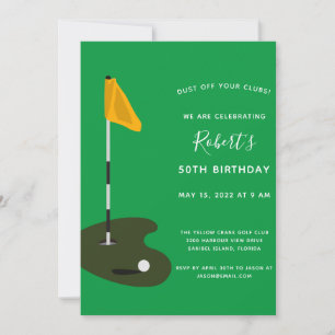 Golf Tournament 50th Birthday Party Invitation