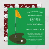 Golf Tournament 50th Birthday Party Invitation Kaart (Voorkant / Achterkant)