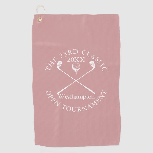 Golf Tournament Classic Event Dusty Rose Pink Golfhanddoek (Voorkant)