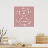 Golf Tournament Classic Event Dusty Rose Pink Sign Poster (Keuken)