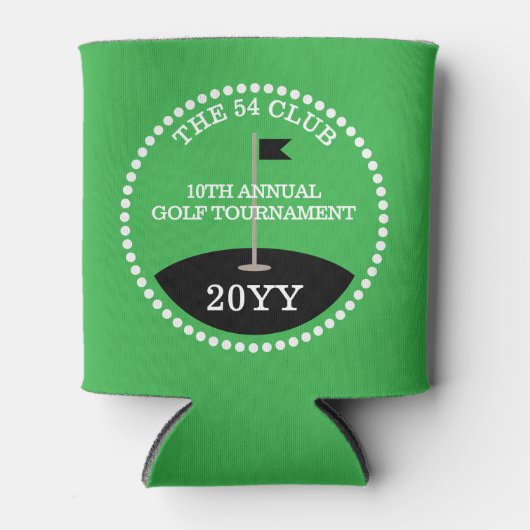 Golf Tournament Club Naam Jaar Groen Blikjeskoeler (Voorkant)