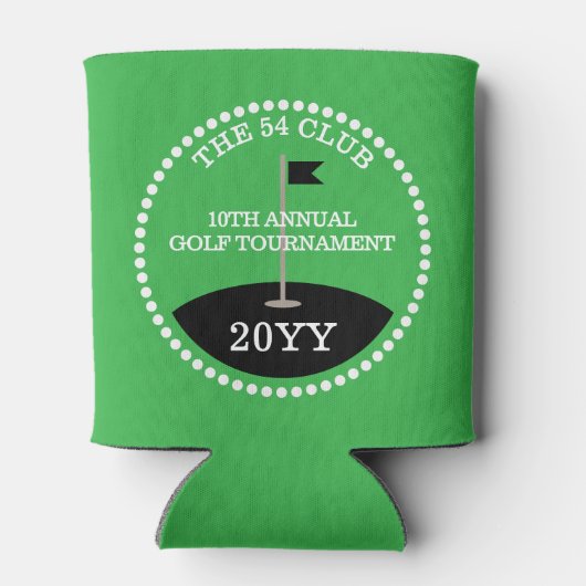 Golf Tournament Club Naam Jaar Groen Blikjeskoeler (Achterkant)