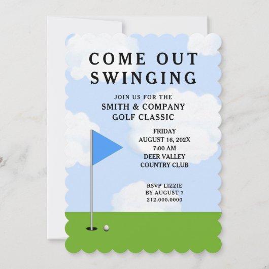 Golf Tournament Invitation Kaart (Voorkant)